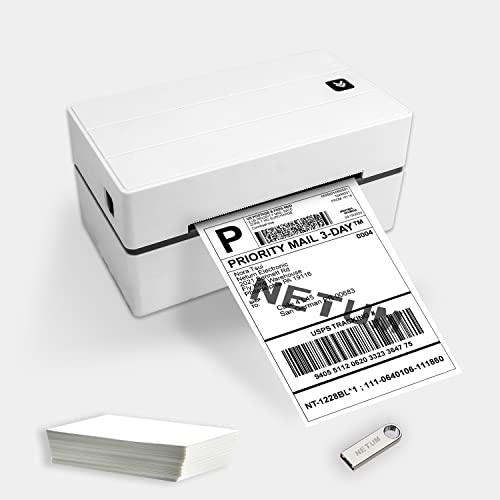 NT-LP110A Thermoetikettendrucker, mit 150 mm/s Thermodrucker, Thermischer drucker Barcode-Druck möglich kompatibel mit UPS, FedEx, Amazon, Ebay, Etsy, Shopify usw. - 4 '' × 6 '' (USB) für Ihren PC/Mac