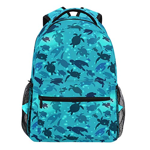 Oarencol Sea Turtle Swims Ocean Galaxy Rucksack Bookbag Daypack Reise Schule College Tasche für Damen Herren Mädchen Jungen
