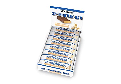 Weider Proteinriegel 32% Protein bar, Cookies & Cream, 60 g, 24 Stück (1er Pack)