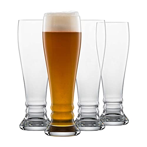 Schott Zwiesel Bavaria Beer Basic Weizenbier Gläser-Set 4 Stück aus Glas in der Farbe Kristall 0,5L, Maße: 8,4cm x 8,4cm x 25,2cm, 130004