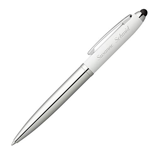 Senator Kugelschreiber Nautic Soft Weiß Touch Pad Pen mit Laser-Gravur und Geschenk-Etui