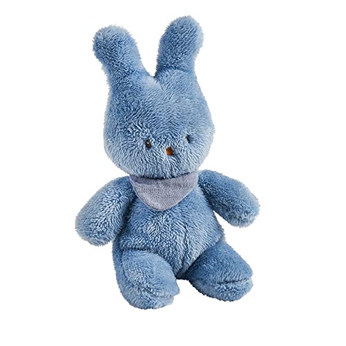 Nattou Kuscheltier Hase aus Polyester, Wegbegleiter ab der Geburt, 33 cm, Vegan, Tipidou, Blau