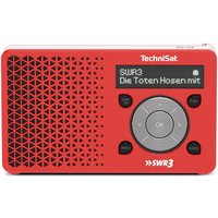 TechniSat Digitradio 1 SWR3-Edition DAB Radio (klein, tragbar, mit Lautsprecher, DAB+, UKW, Favoritenspeicher, Direktwahltaste zu SWR3, 1 Watt RMS) rot/silber