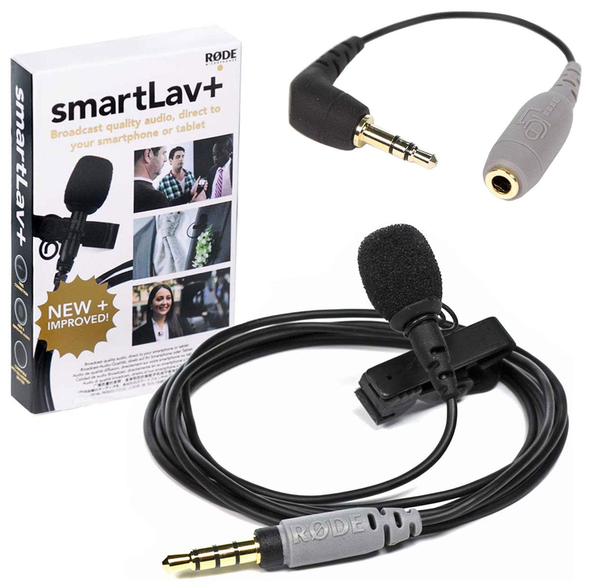 Rode Smartlav+ Lavalier-Mikrofon + SC3 TRS-TRRS Adapter für Kameras und Audiorecorder