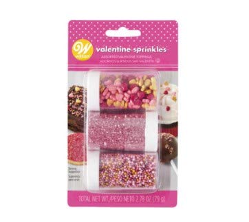 Wilton Valentines Day Assorted Shimmer Sprinkles Set, 2.78 oz. (Pack of 1)