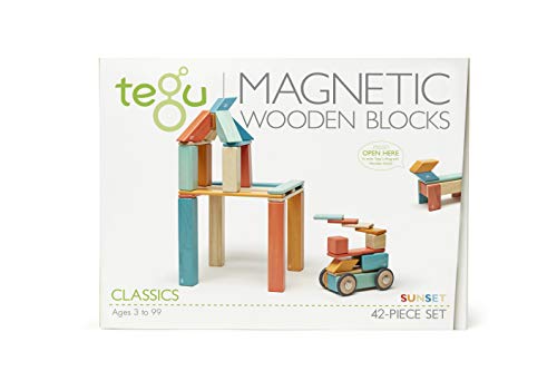 Tegu 42P-SNS-508T Stück Tegu Magnetisches Holzblock-Set - Sonnenuntergang, Mehrfarbig