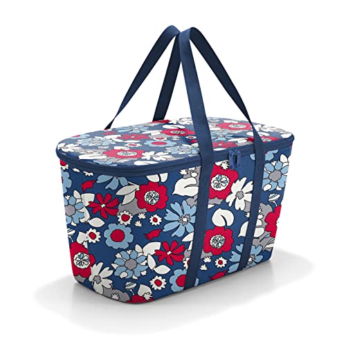 reisenthel coolerbag Florist Indigo - Kühltasche aus hochwertigem Polyestergewebe – Ideal für das Picknick, den Einkauf und unterwegs