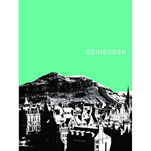 Wee Blue Coo Leinwanddruck, Motiv Stadtbild Edinburgh, Schwarz-Weiß-Weiß-Weiß-Leinwanddruck