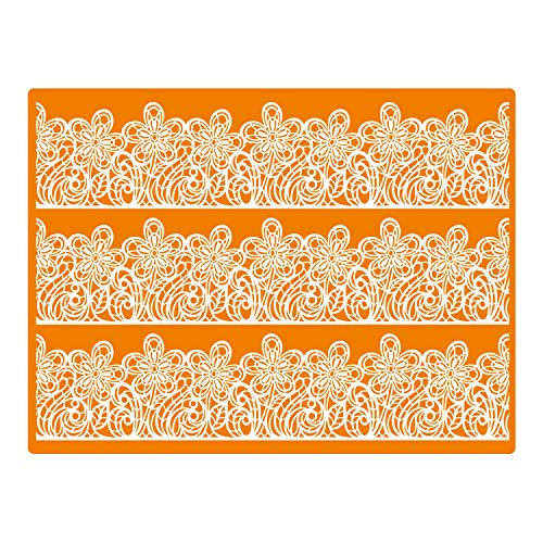 Dekora - 526138 Tortendeko Sweet Lace Blüten Silikonmatte für Essbare Tortenspitze - 30 x 40 cm