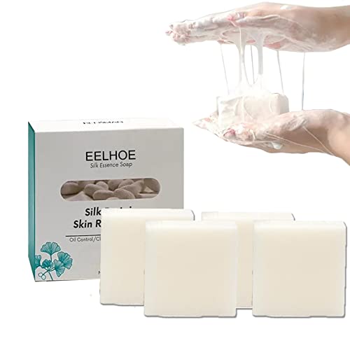 Collagen Milk Whitening Soap, Silk Protein Hautreparaturseife, Silk Protein Skin Repair Soap, Exfoliating and Brightening, Silk Protein Essence Soap, for Net Acne Moisturizing Repair (4pc)