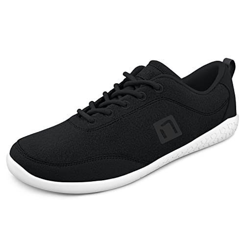 Nanga Barefoot Men - Merino Barfuß Schuhe für Herren, Outdoor Sneaker aus Merinowolle, Gesundheitsschuhe, Traillaufschuhe (schwarz, Numeric_43)
