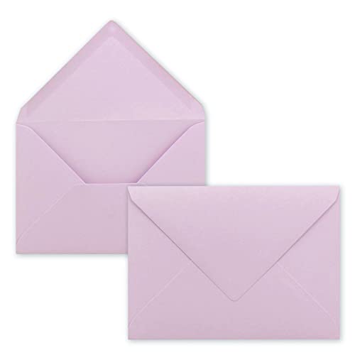 100 Brief-Umschläge - Lila - DIN C6 - 114 x 162 mm - Kuverts mit Nassklebung ohne Fenster für Gruß-Karten & Einladungen - Serie FarbenFroh