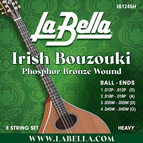 La Bella IB1245H Irish Bouzouki 8-string Phosphor Bronze, Ball End, Heavy