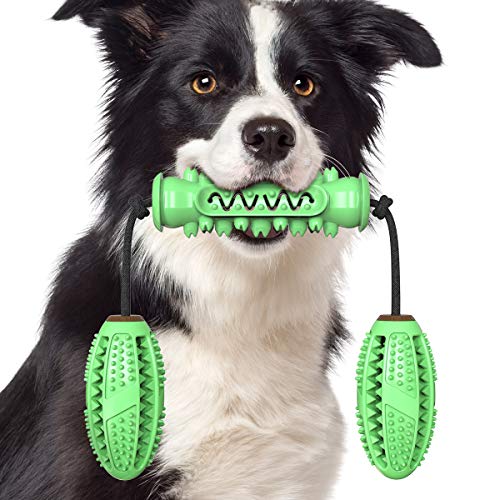 NW Haustier-Hundezahnspielzeug-Set, Hantel, Molar-Ball, Kauspielzeug, saubere Zähne, Zahngesundheit, lindert Angsttraining, Beweglichkeit, Lebensmittel-Dosierung, Tauziehen, Haustierprodukt-Hundespielzeug (B, grün)