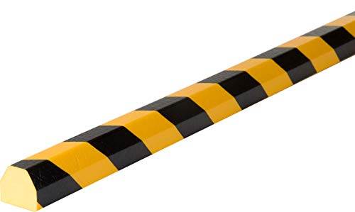 Betriebsausstattung24® Flächenschutzprofil Typ CC | gelb/schwarz | selbstklebend | Länge: 1,0 m