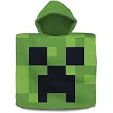 Kids Licensing MNC-438P KLS Poncho-Handtuch Badeponcho, Minecraft