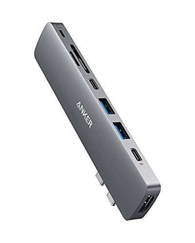 Anker PowerExpand Direct 8-in-2 USB-C Adapter, USB-C Hub für MacBook, mit Thunderbolt 3 USB-C Port, 4K HDMI Eingang, USB-C und USB-A 3.0 Datenports, SD / microSD Speicherkartensteckplatz, Lightning-Audioport