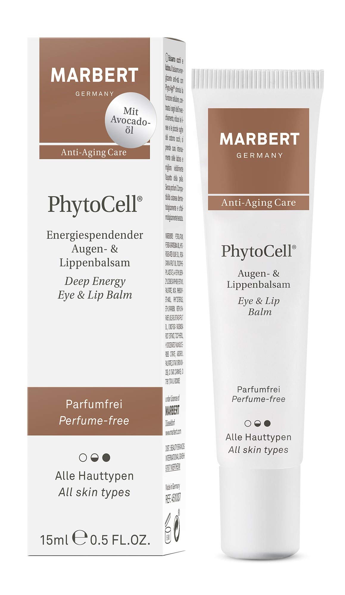 Marbert Phyto Cell Deep Energy Eye & Lip Balm, 1er Pack (1 x 15 ml)