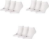 PUMA 9 Paar Sneaker Invisible Socken Gr. 35-49 Unisex für Damen Herren Füßlinge, Farbe:300 - white, Socken & Strümpfe:43-46