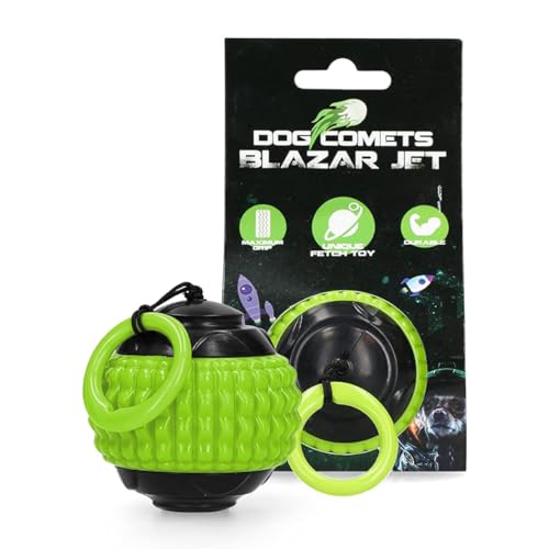 Dog Comets Blazar Jet mit TPR-Band Hundespielzeug – Langlebiges Hundespielzeug – Robuster Hundeball – Gummiball – Für Hunde geeignet – Hundeball für gesünderes Zahnfleisch – Spielzeugball (Grün)
