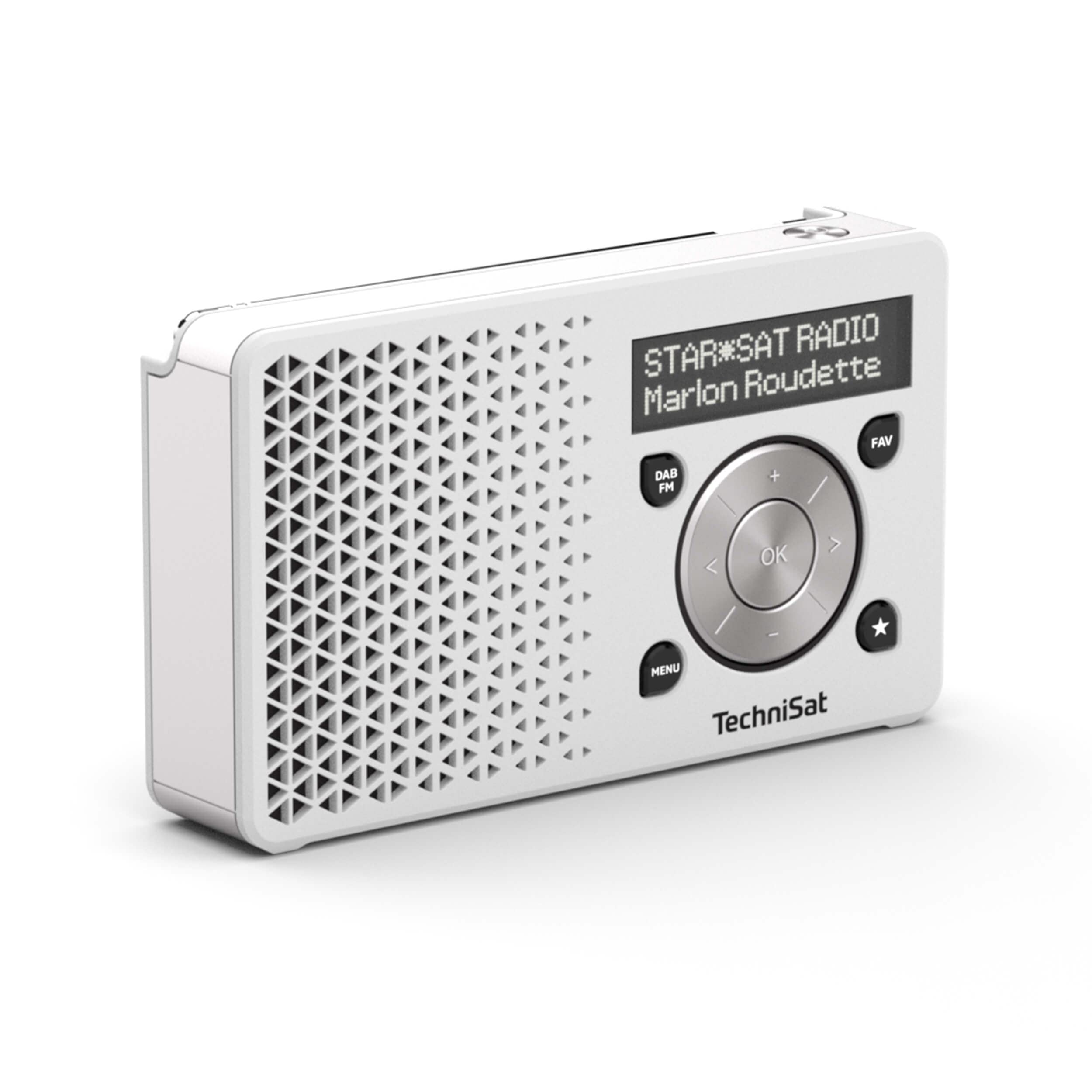 TechniSat DIGITRADIO 1 – tragbares DAB+ Radio mit Akku (DAB, UKW, Lautsprecher, Kopfhöreranschluss, Favoritenspeicher, OLED Display, klein, 1 Watt RMS), Weiß