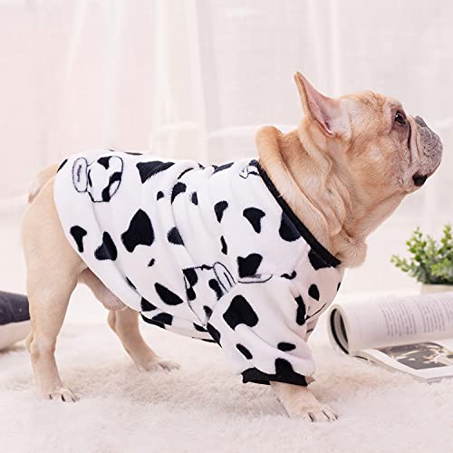 UKKO Hundekleidung Herbst/Winter Französische Bulldogge Plüsch Pyjamas Haustier Hund Kleidung Teddy Fat Dog Warme Kleidung-A,3XL