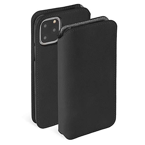Krusell Hülle geeignet für Apple iPhone 11 6.1" Leder - Sunne - Vintage Schwarz Handyhülle Case Lederhülle mit Kartenfach
