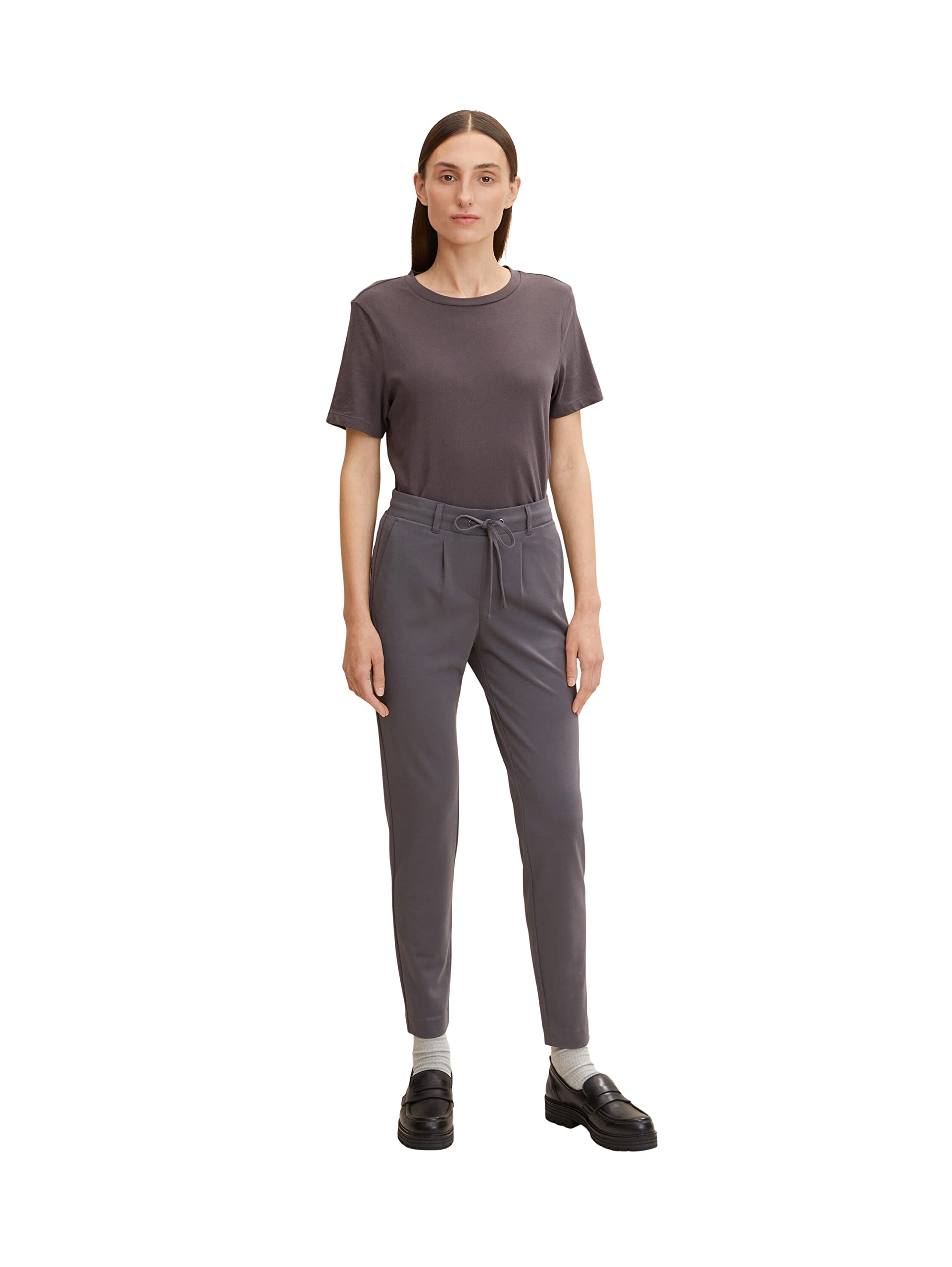 TOM TAILOR Damen Jersey Loose Fit Stoffhose