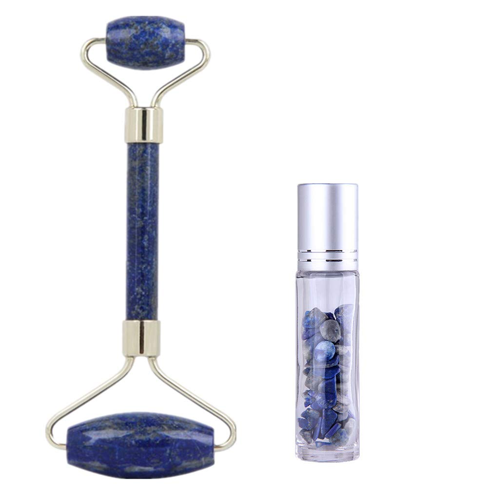 Jade Roller Gesicht Massage Roller Glasrollerflaschen für ätherische Öle Roller Bälle Für Ätherische Öle Unter Eye Patches Gesicht Massage-Tool blue
