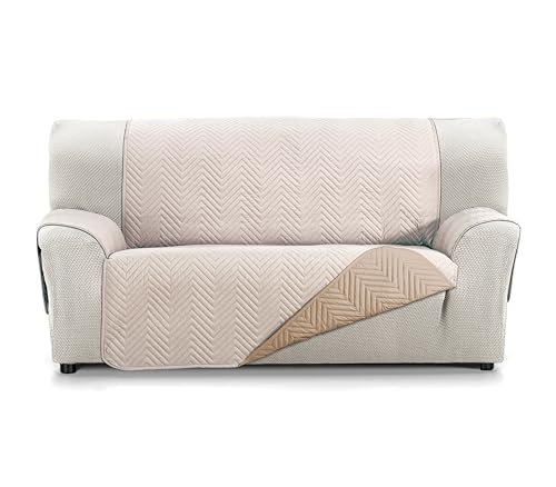 Martina Home Sofaüberwurf Milano 2-Sitzer XL Leinen/Leder