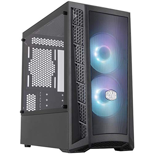 Cooler Master MasterBox MB311L ARGB Airflow Micro-ATX Tower mit Dual-ARGB-Lüftern, feinmaschiges Frontpanel, Netzeinlassöffnungen, Seitenteil aus gehärtetem Glas und ARGB-Beleuchtungssystem