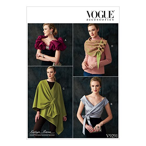 Vogue Mustern Schnittmuster Packungen/mit und Schal, Tissue, mehrfarbig, 15 x 0,5 x 22 cm