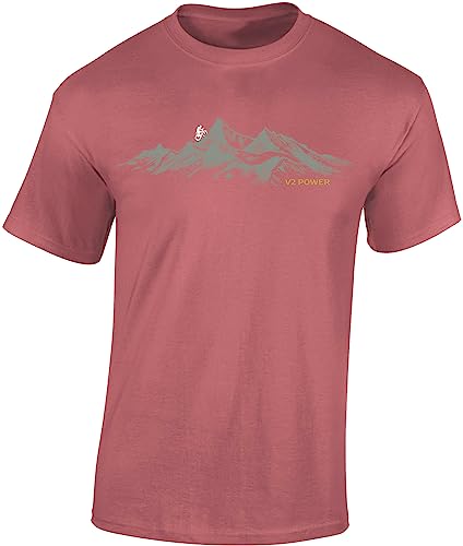Fahrrad T-Shirt Herren : V2 Power - Sport Tshirts Herren - Mountainbike Shirt (Ancient Pink 3XL)
