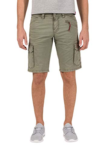 Timezone Herren Regular RykerTZ Shorts, Grün (Washed kaki 4055), W38