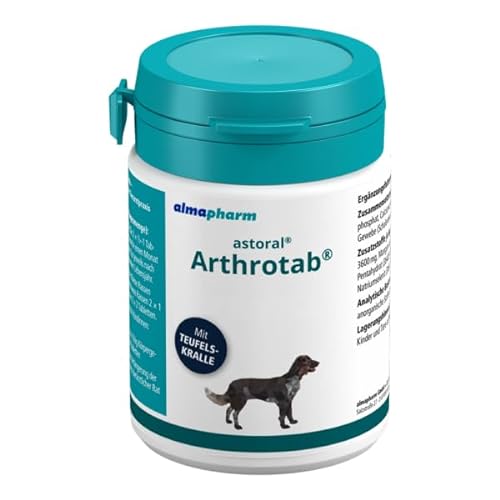 Almapharm astoral Arthrotab | 160 Tabletten | Ergänzungsfuttermittel für Hunde | Zur Förderung der Gelenksfunktionen | Mit Teufelskralle, Brennnessel, Löwenzahn, Zink und Selen