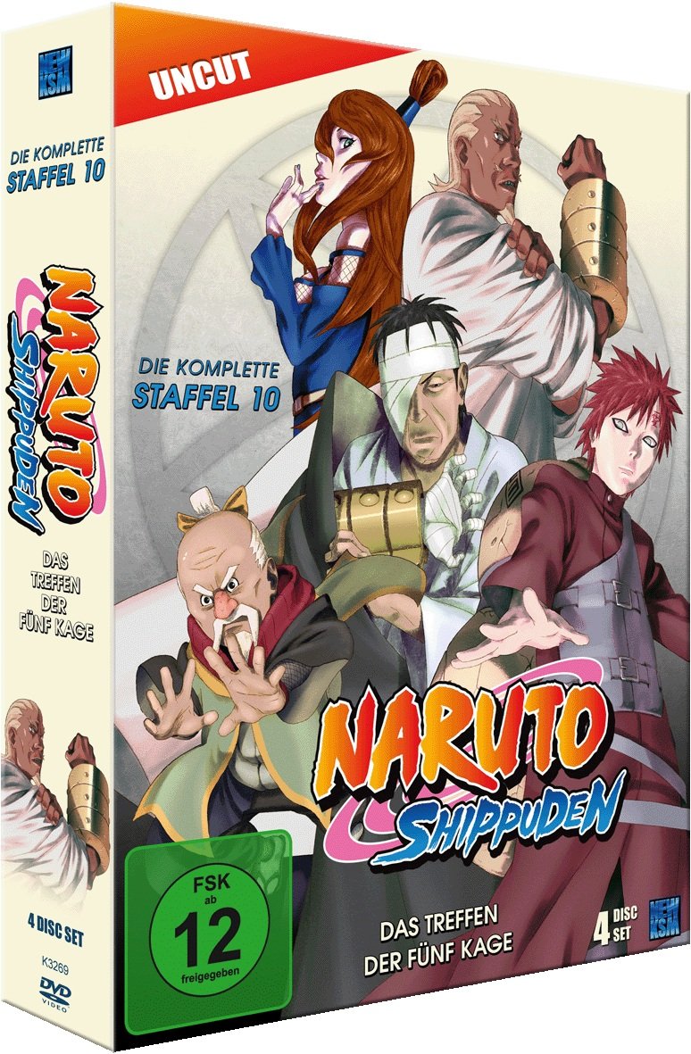 Naruto Shippuden, Staffel 10: Das Treffen der fünf Kage (Episoden 417-442, uncut) [4 DVDs]