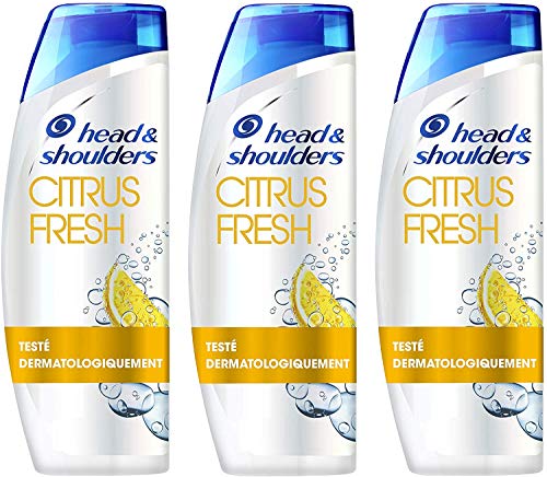 Head & Shoulders Anti-Schuppen Shampoo Citrus Fresh, für fettiges Haar, mit Zitrusduft, 3 x 500 ml