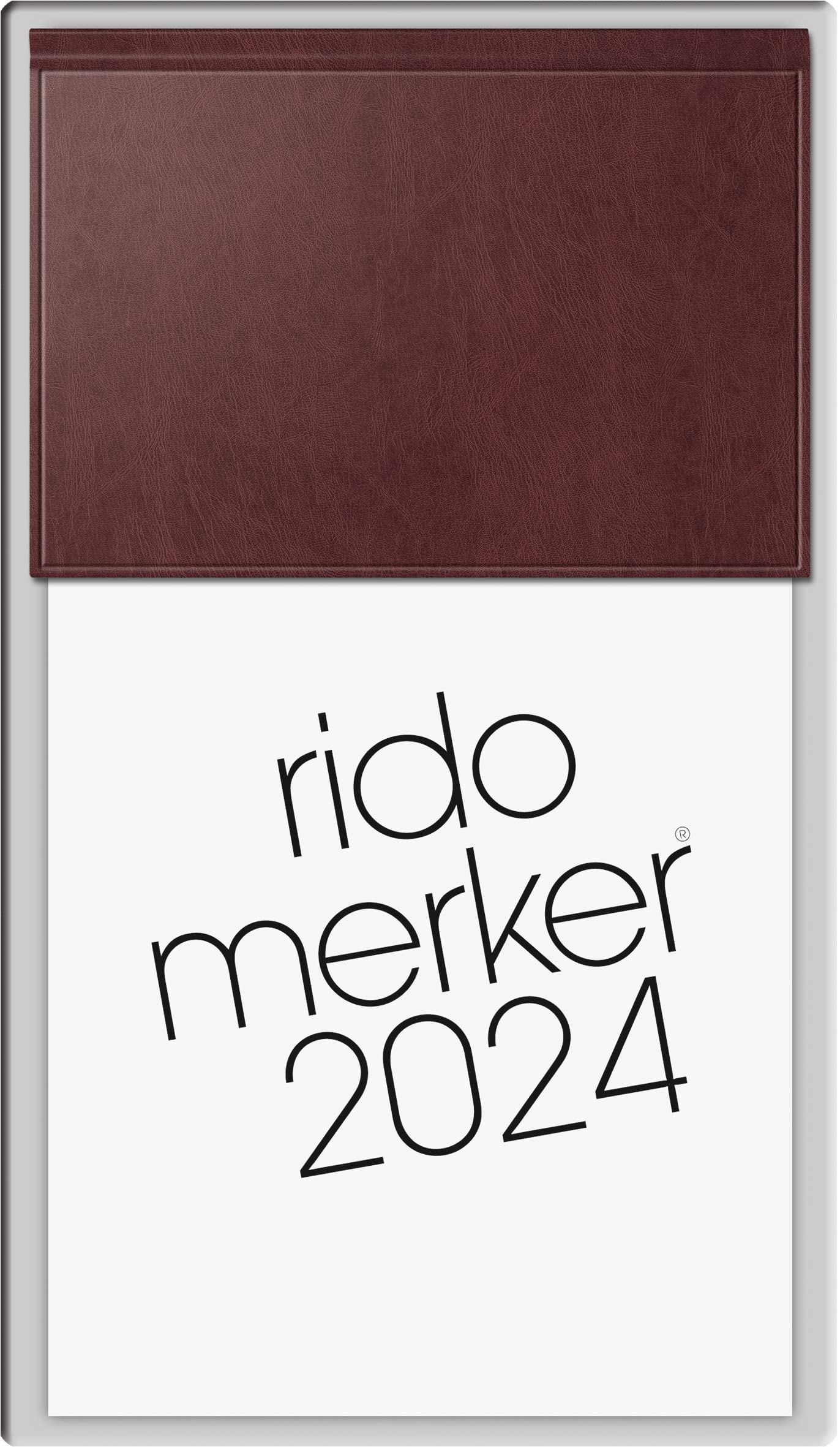rido/idé Tageskalender Modell Merker 2024 1 Seite = 1 Tag Blattgröße 10,8 x 20,1 cm dunkelrot