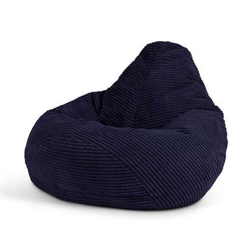 icon Mini Dalton Cord Bean Bag Stuhl, Cord Kids Bean Bag Stuhl, Flauschige Sitzsäcke für Kinder, Marineblau, M