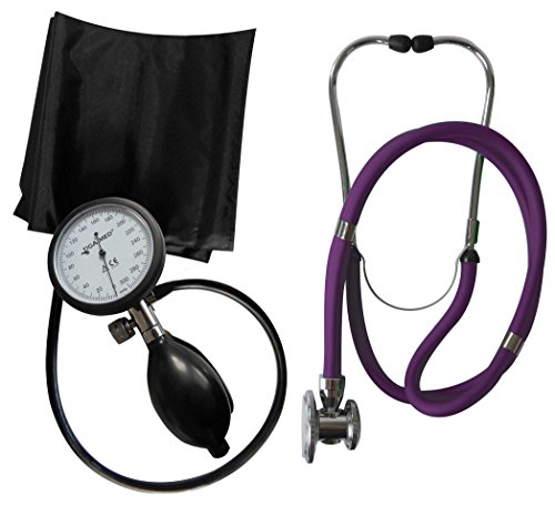 Blutdruckmessgerät Oberarm Profi Tiga Pro 1 Neuware K 1 + Rappaport violett Doppelkopf Stethoskop Tiga-Med