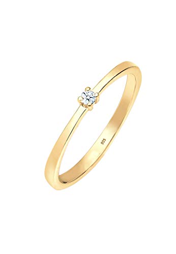 Diamore Ring Verlobung Solitär Diamant (0.03 ct.) 925 Silber