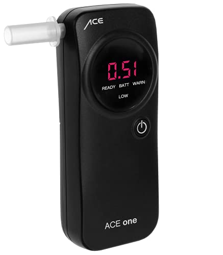 ACE one Alkoholtester Schwarz 0 bis 4 ‰ inkl. Display, Countdown-Funktion, Verschiedene Einheiten anzeigbar