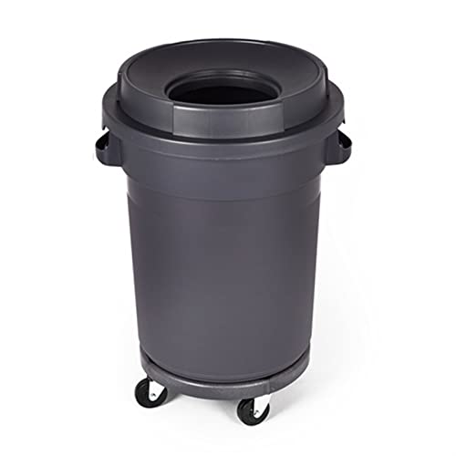 Outdoor Mülleimer Runde Mülleimer mit Deckel, Recycling-Behälter aus verdicktem Kunststoff, 21,1/37,1 Gallonen, gewerbliche Mülltonne mit großem Fassungsvermögen for den Innen- und Außenbereich und de