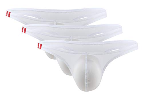 Panegy Herren String Tanga Dünn Eisseide Unterhose Low Rise Bikini Briefs T-Back Slips 3er Pack