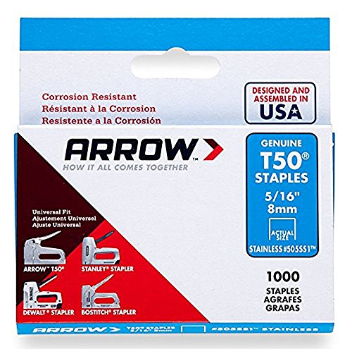 ARROW T50 Staples Box 1000 - Stainless Steel 505ss 8mm 5/16in