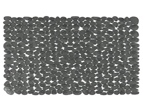 Spirella Duschmatte Anti Rutsch Matte Riverstone antibakteriell Rutschfest 75 x 36 cm - mit Sanitized Hygienefunktion - Grau