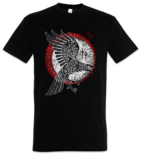 Urban Backwoods Norse Raven Herren T-Shirt Schwarz Größe 5XL