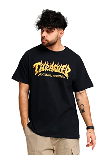 Thrasher Herren T-Shirt Fire Logo, Größe:M, Farben:Black
