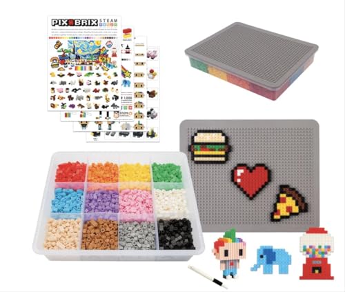 Cefa Toys PIX Brix Pixel, Kunst-Set, 3000 Stück, mittelgroß, klein