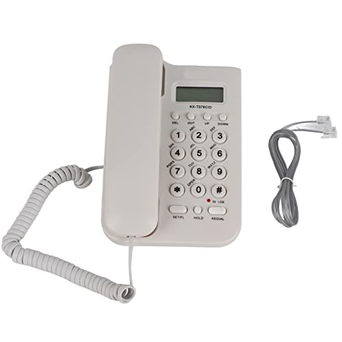 Mavis Laven Schnurgebundenes Telefon, schnurgebundenes Wandtelefon Festnetz-Festnetztelefon mit Anruferkennung Für das Home-Hotel-Büro ist Keine Wechselstromversorgung erforderlich(Weiß)